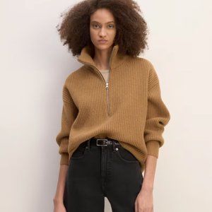Everlane Felted Merino Half Zip Sweater